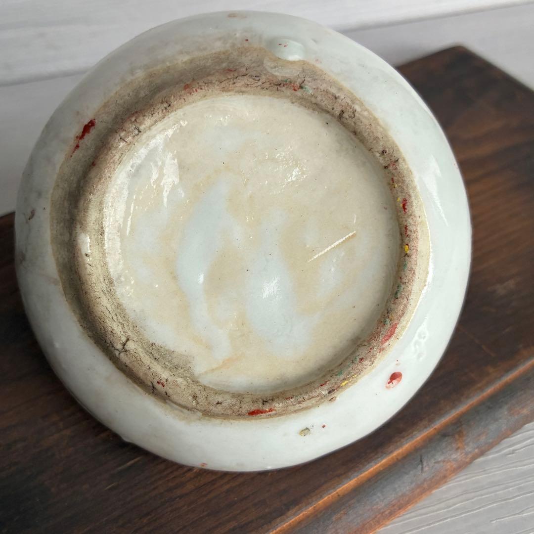 色絵油壺　骨董　時代物　一輪挿し　茶道具　古民具　インテリア　置物　花瓶