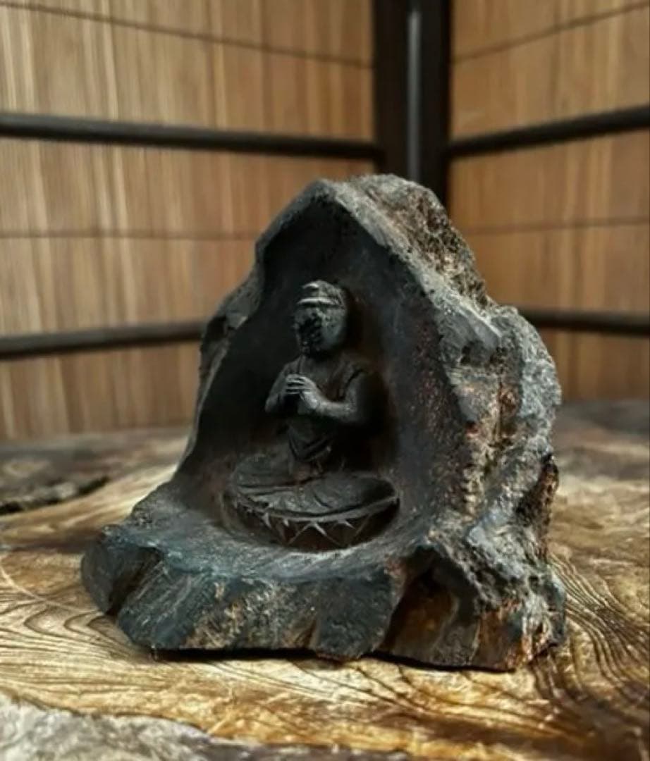 仏教美術 時代 木製 一刀彫り 厨子 如来像 仏像