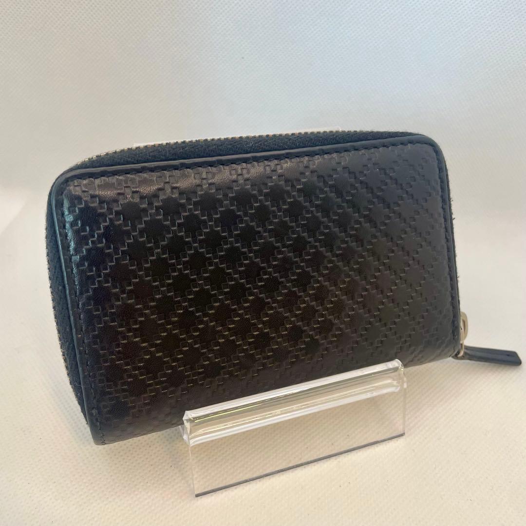 GUCCI 財布 黒 レザー ディアマンテ ケース コンパクトウォレット