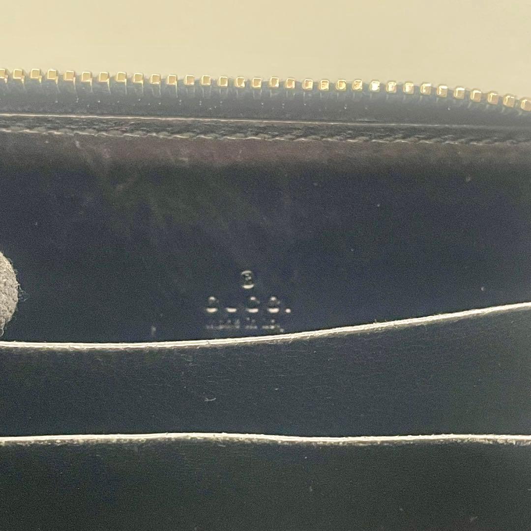 GUCCI 財布 黒 レザー ディアマンテ ケース コンパクトウォレット