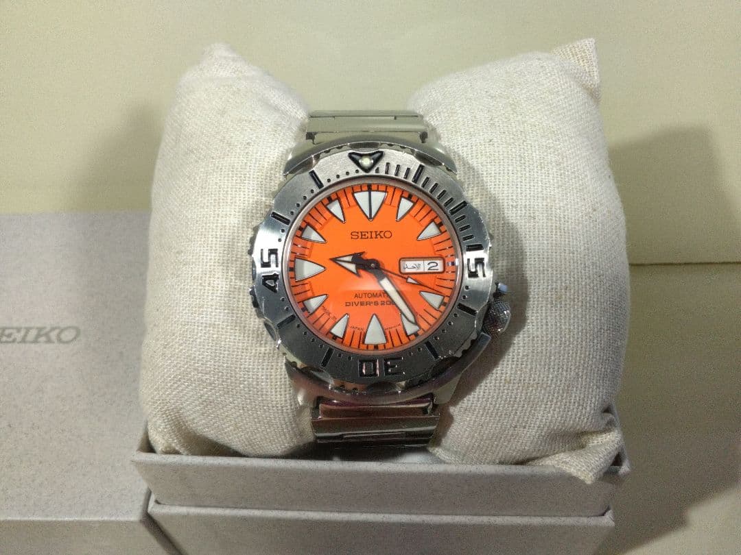 ち*ー様 美品 セイコーダイバー オレンジモンスター　シャークトゥース 1部難あ