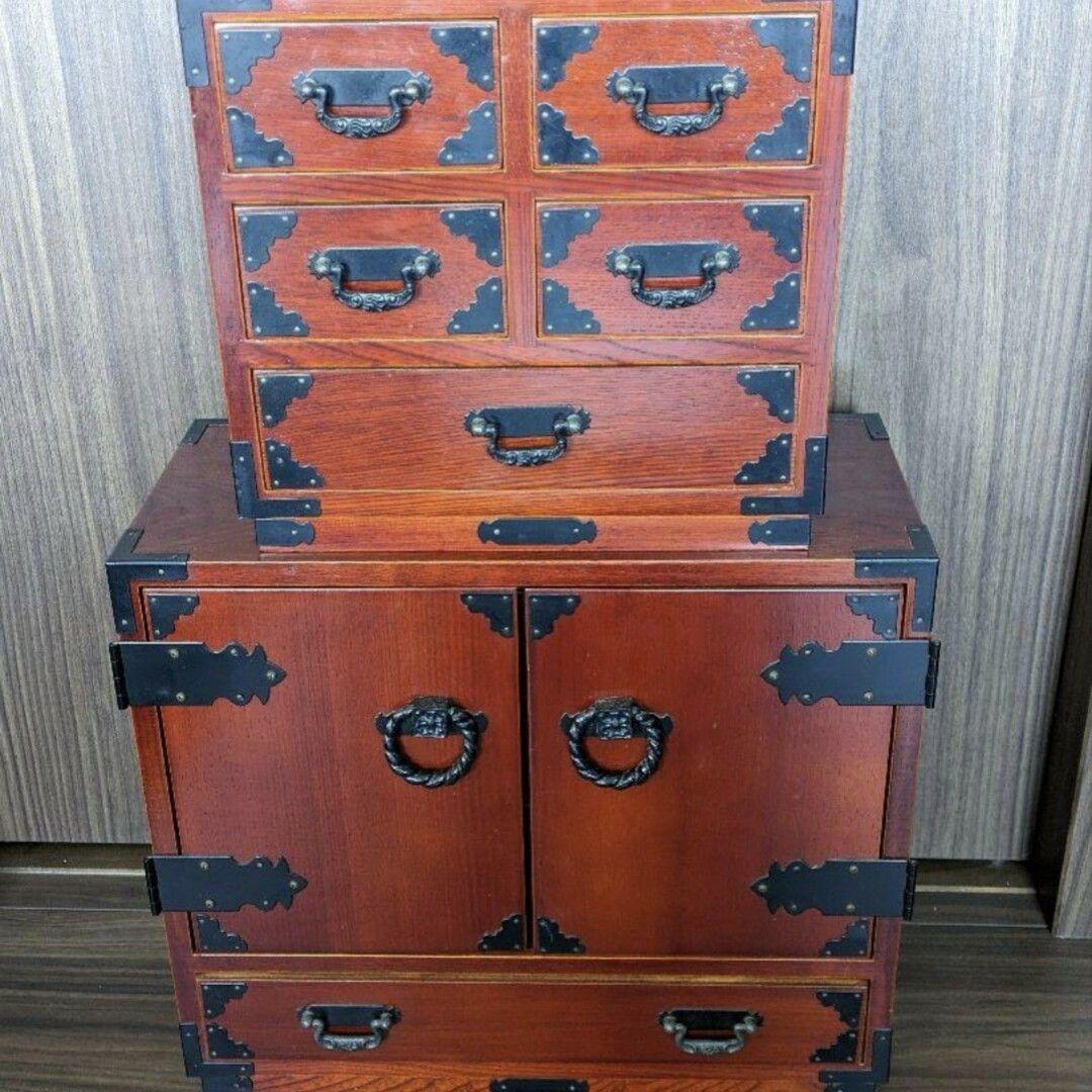 和風木製チェスト 6引き出し