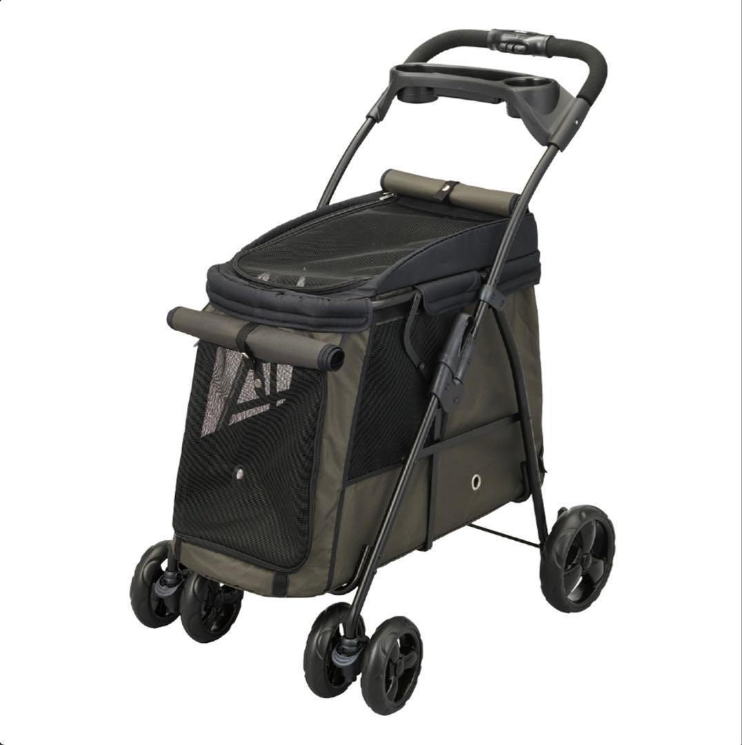 お出かけに便利GEX いつでも一緒わんわんカート中型犬用モスグリーン　【未開封】