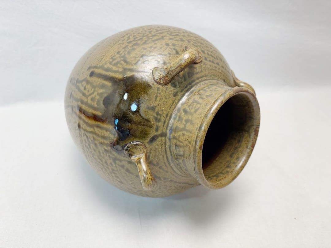 ほぼ未使用 茶道具 尾中窯 市野克明作 丹波焼 茶壺 飾壺 陶印 共箱