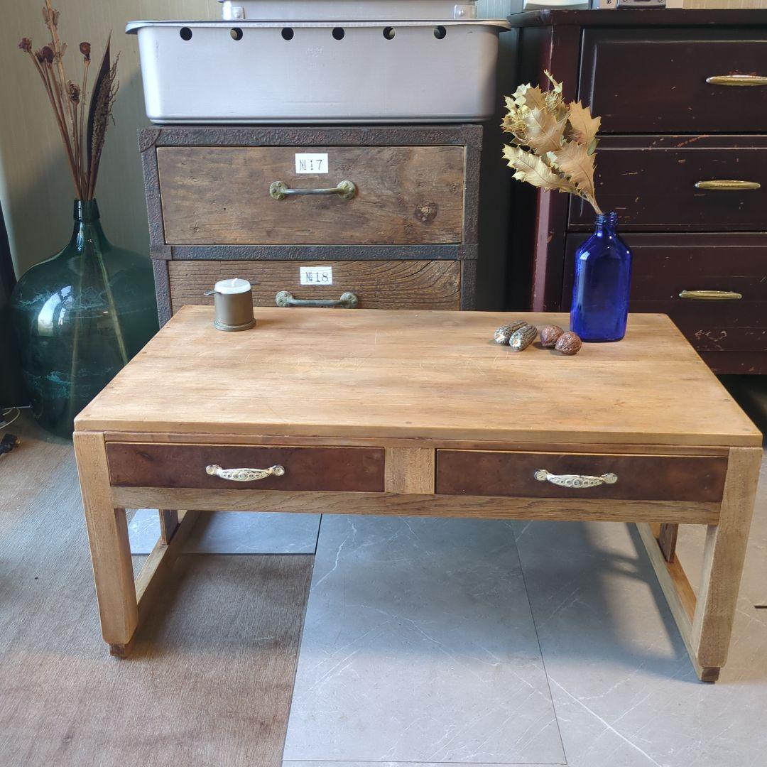 アンティーク文机　花台　飾り台　サイドテーブル　古道具