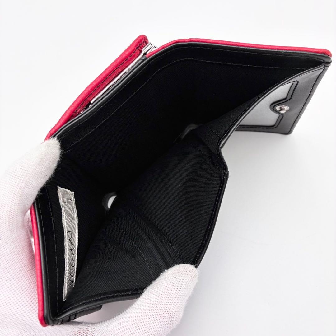 希少 新品 ヴィヴィアンウエストウッド 三つ折り財布 がま口 赤 メタルオーブ