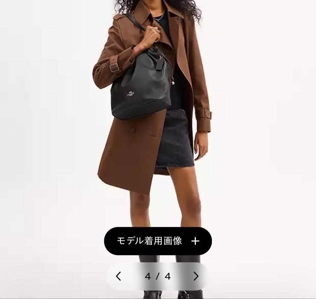 COACH ブラック ドローストリング トートバッグ