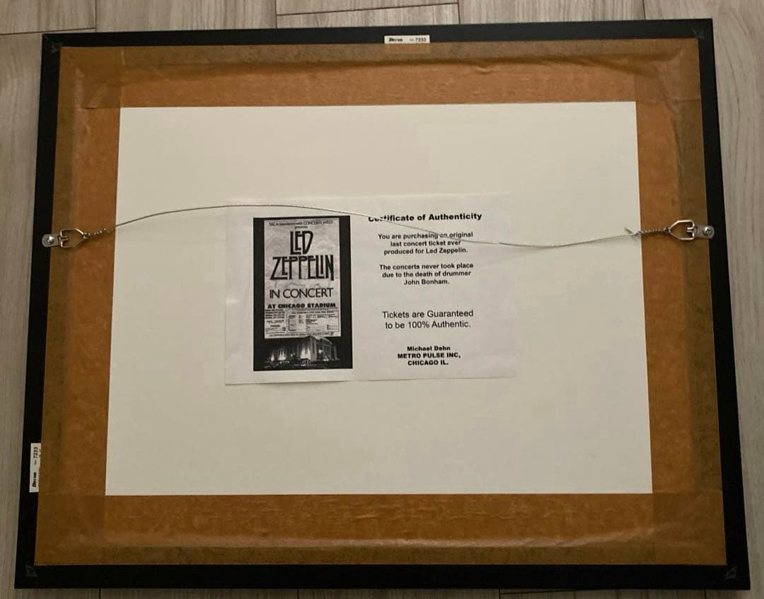 レッド•ツェッペリン 1980年コンサートチケット額装