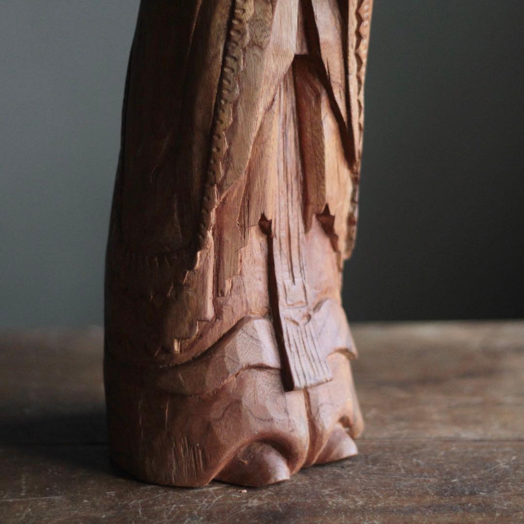 木彫 祈りの像 古道具 民衆仏 アンティーク オブジェ アイヌ？