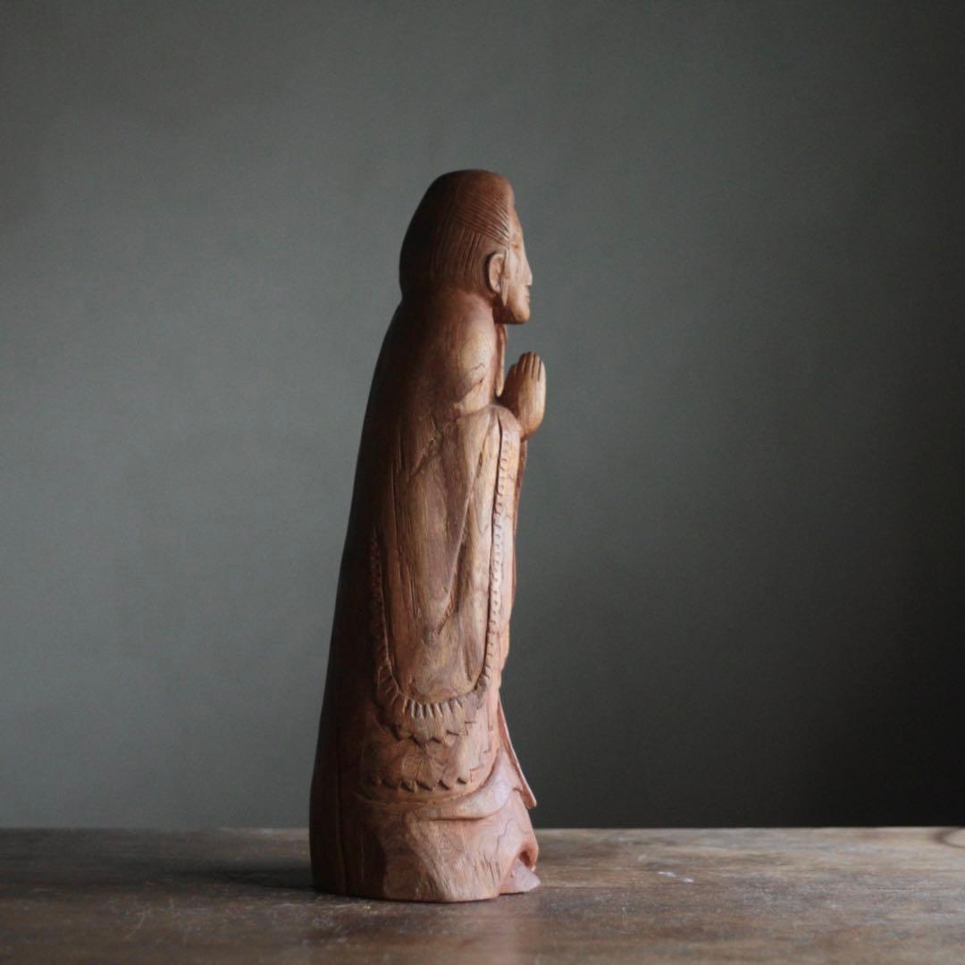 木彫 祈りの像 古道具 民衆仏 アンティーク オブジェ アイヌ？