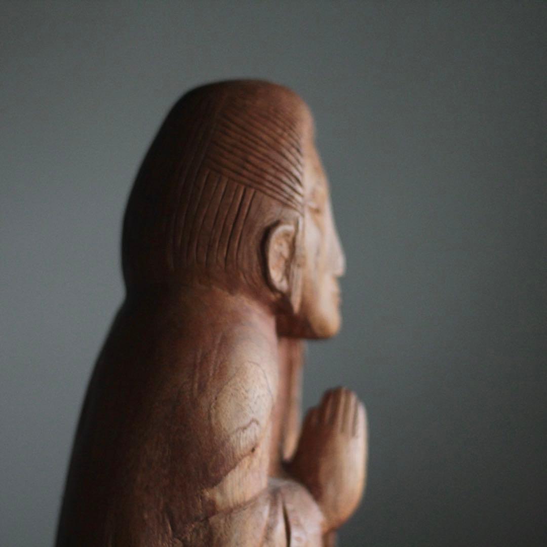 木彫 祈りの像 古道具 民衆仏 アンティーク オブジェ アイヌ？