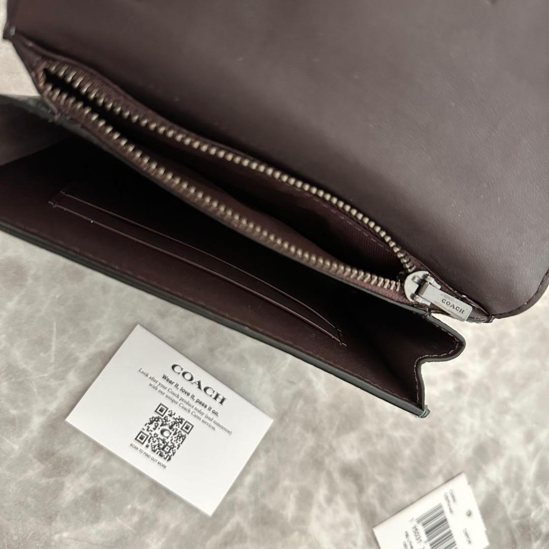 【限定品】新品 COACH コーチ 財布 折り財布 グリーン