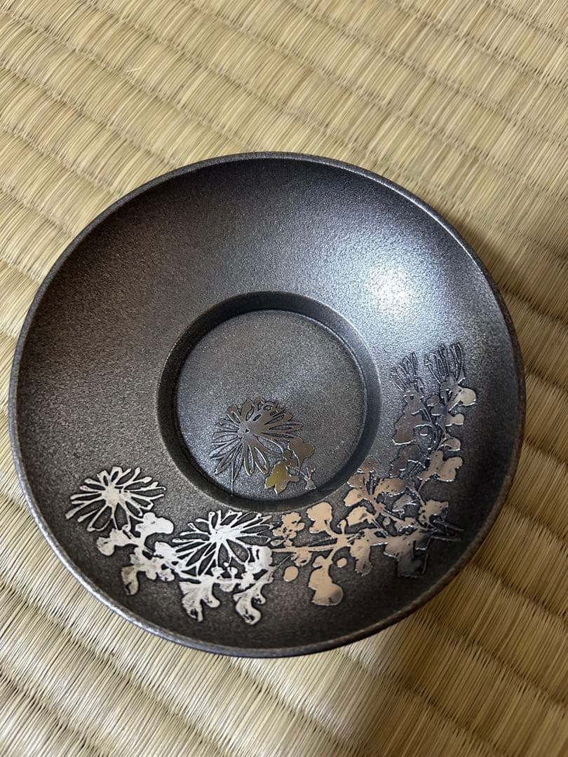 錫　茶托　錫師　松下喜山　5客セット