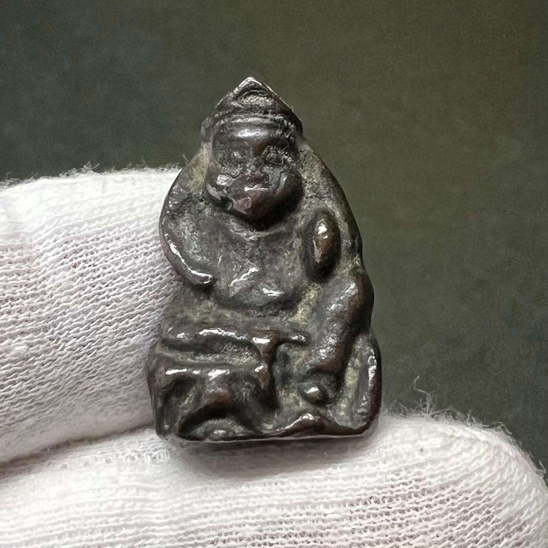 ◎古道具 庵々◎江戸時代 古銅製 恵比寿像 2.8cm 懐中仏◎豆仏 兜仏 仏像