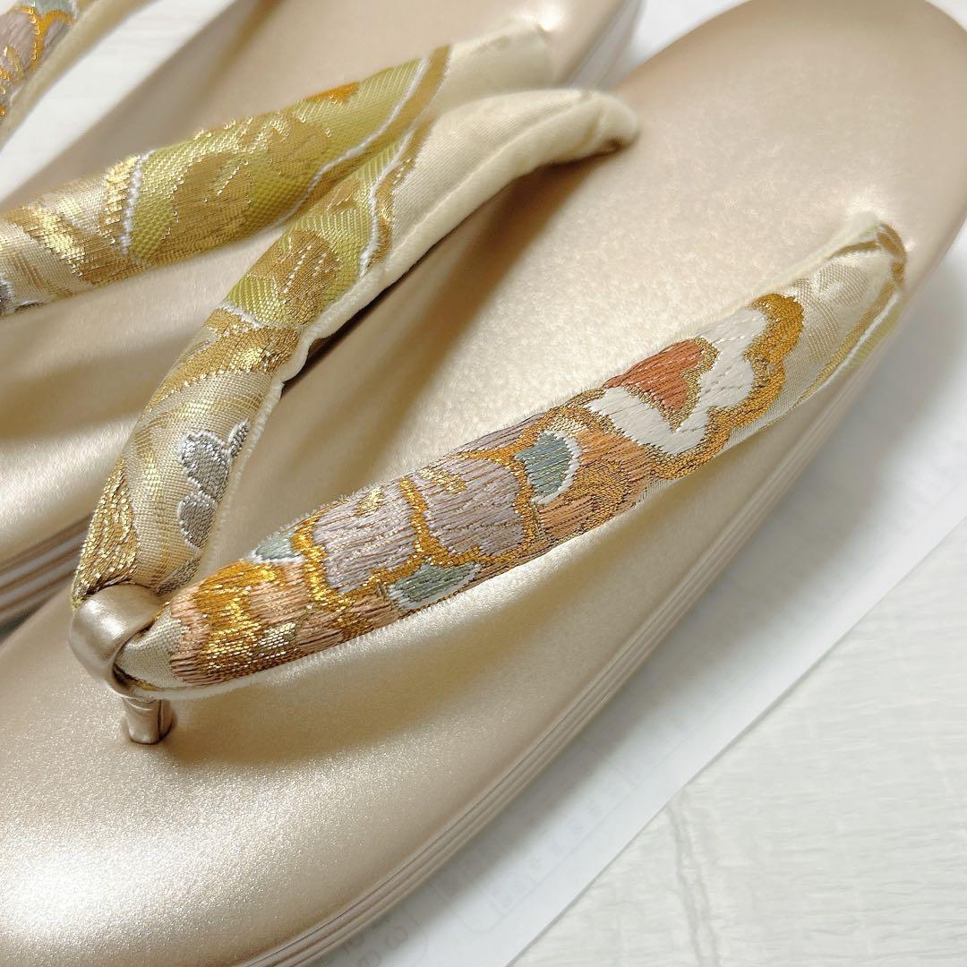 神田胡蝶　和装バッグ　草履　セット　L寸　フォーマル　振袖　成人式　正絹帯地