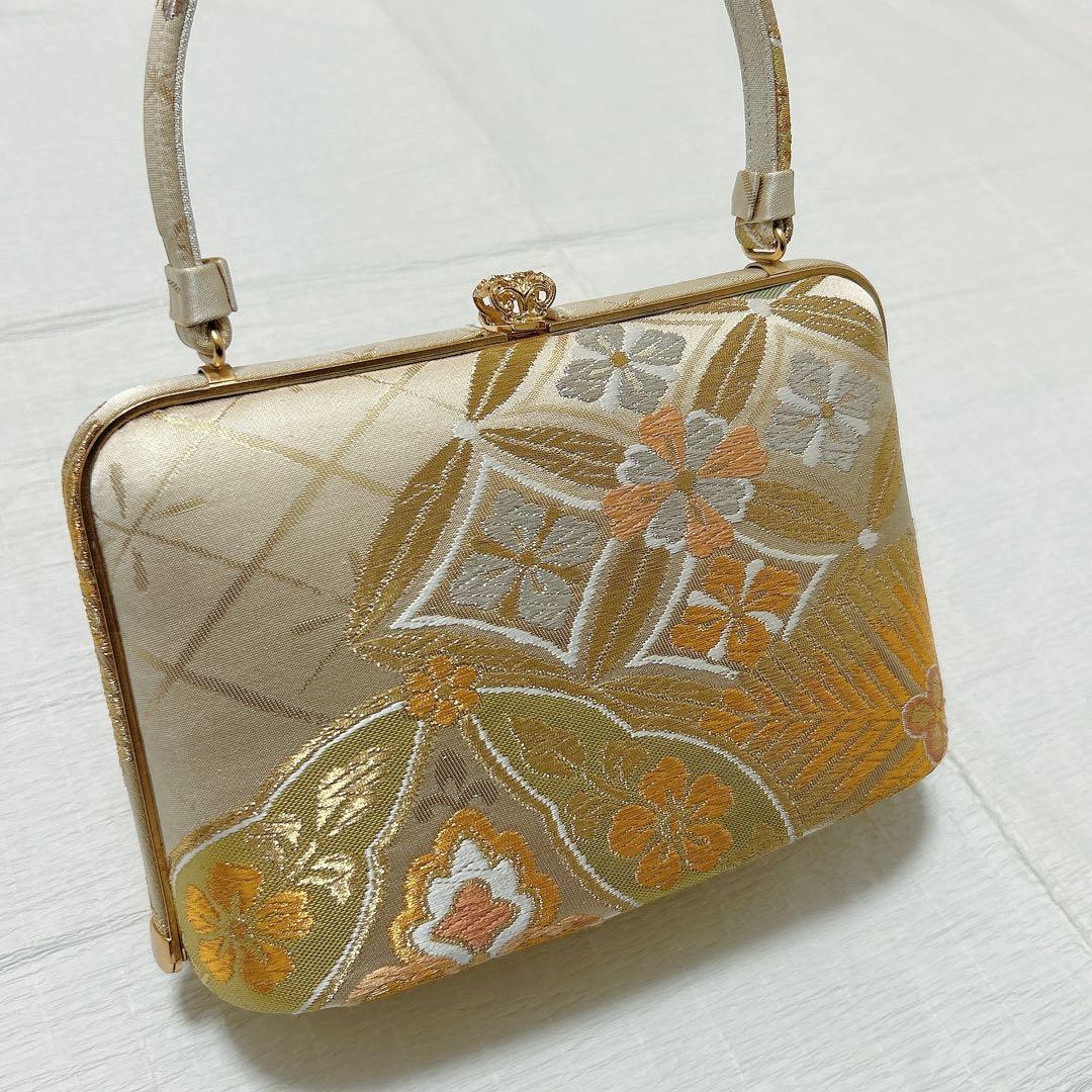 神田胡蝶　和装バッグ　草履　セット　L寸　フォーマル　振袖　成人式　正絹帯地