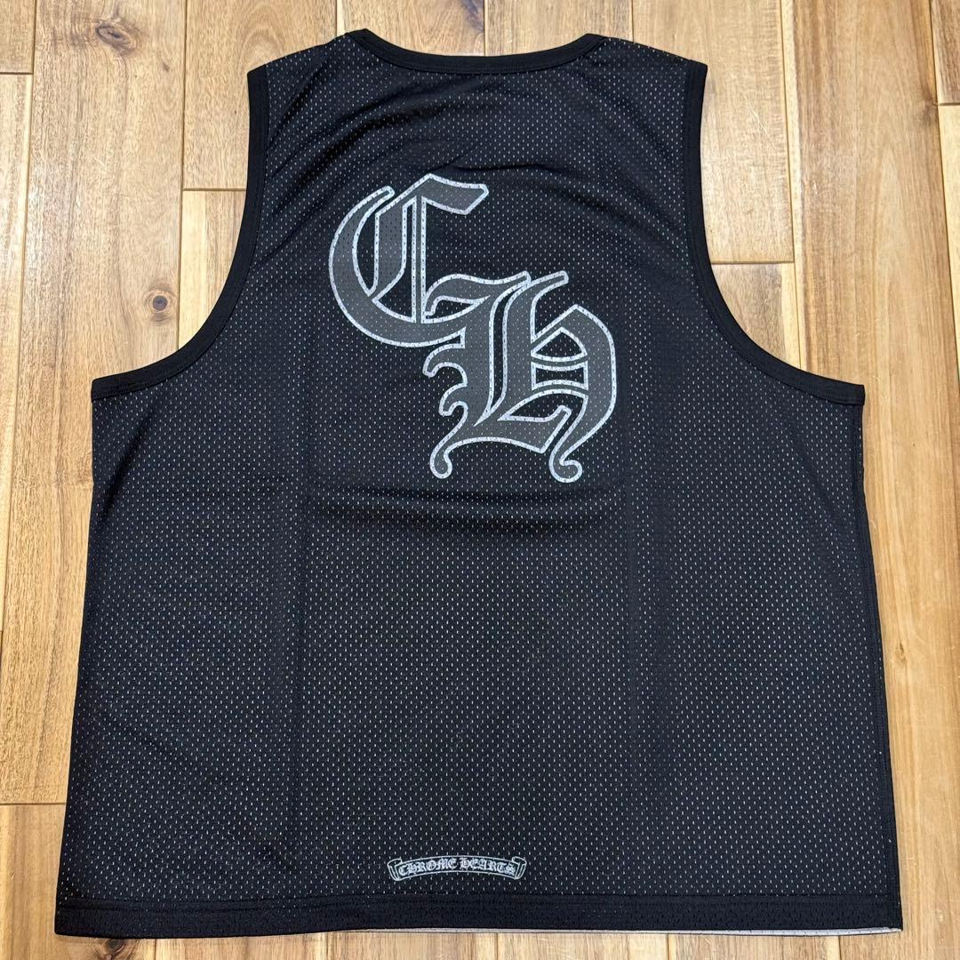 新品レア クロムハーツ メッシュ mesh タンクトップ ジャージ ブラック M