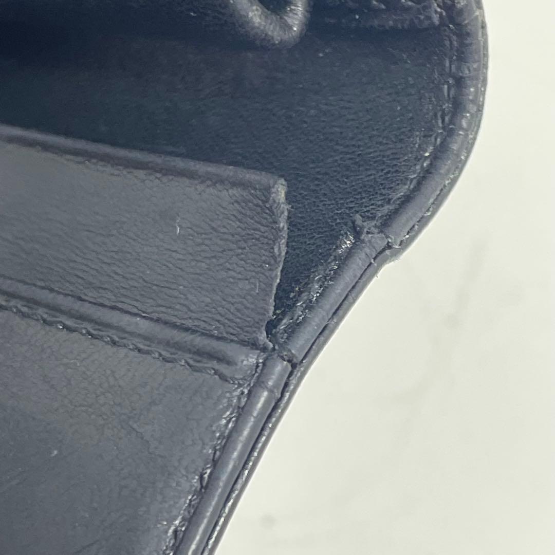 【使用感あり】シャネル CHANEL キャビアスキン 二つ折り財布 がま口