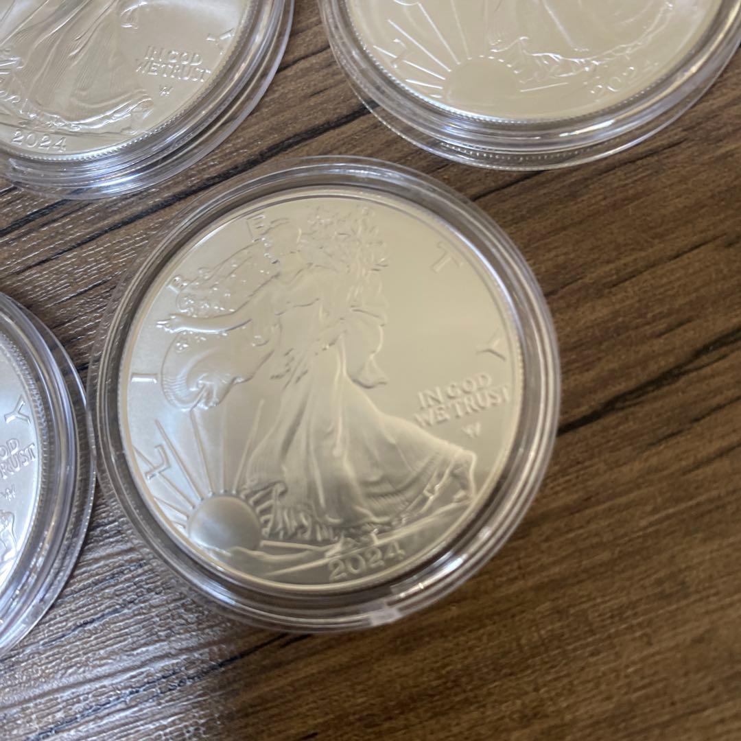 純銀　1オンス 5枚セット 2024年　アメリカ　イーグル・ウォーキングリバティ
