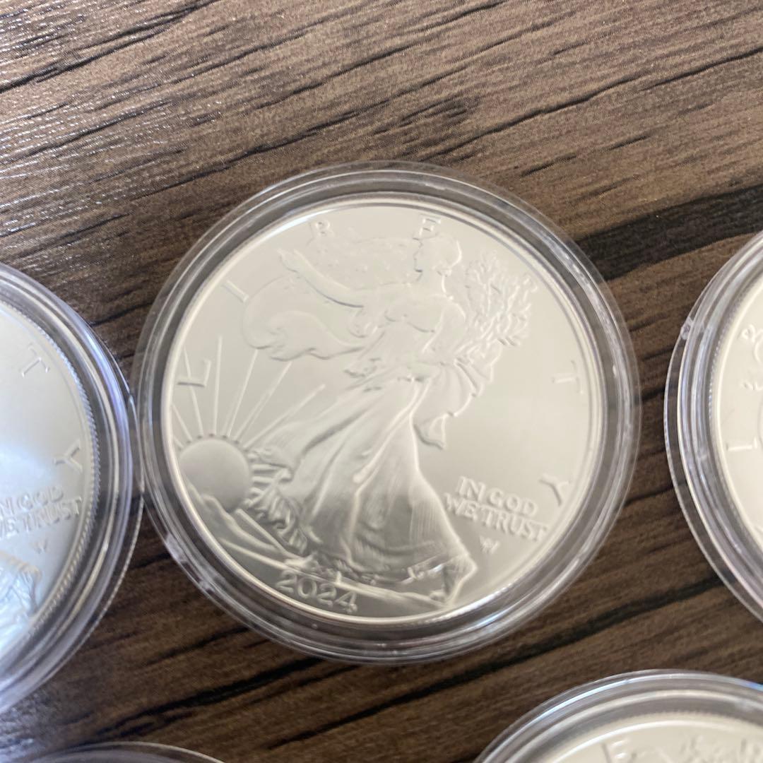 純銀　1オンス 5枚セット 2024年　アメリカ　イーグル・ウォーキングリバティ