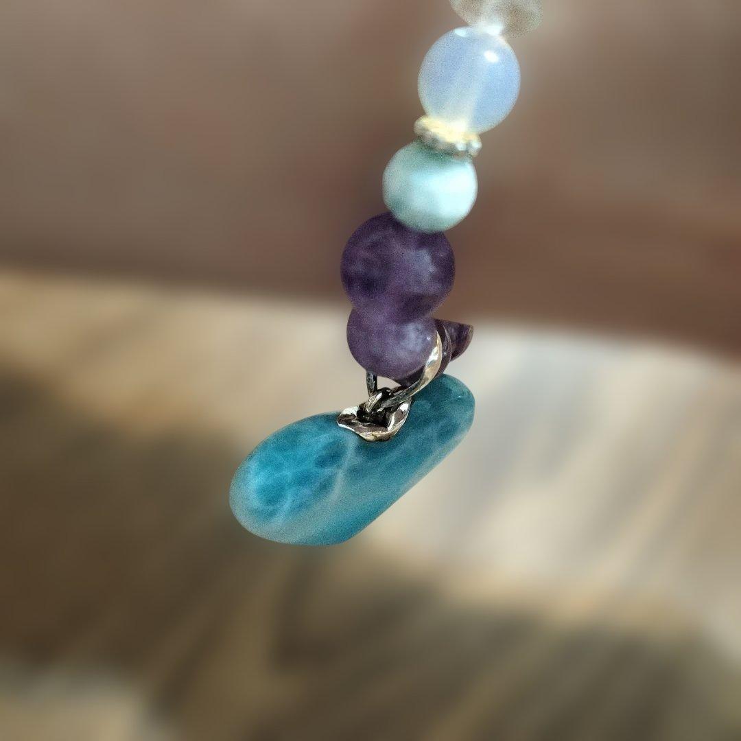 ラリマー　ハート型　ブレスレット