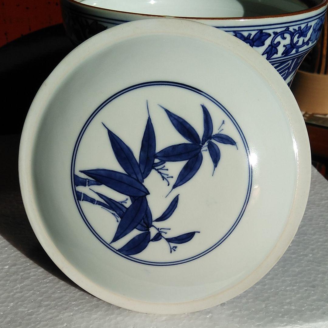 京焼染付水指　祥瑞写