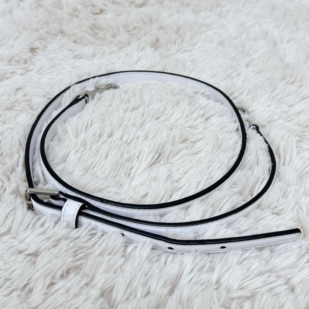 上品 COACH レザー ハンドバッグ ショルダー 2way 編み込み ホワイト