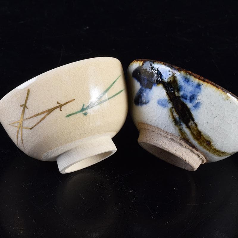 五名工　清水六兵衛　永楽善五郎　平安三浦竹泉　寄せ盃　五客　共箱　M　R7801