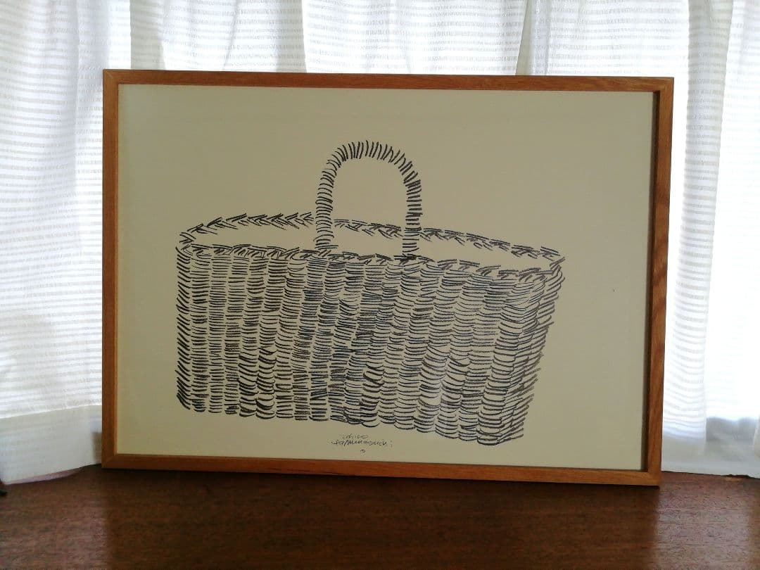 ★お値下げしました。山口一郎・原画・1点もの【かご Ｌサイズ】ドローイング
