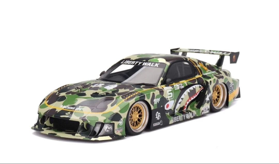 自動車 BAPE X LBWK MINI GT ABC CAMO FD RX7 1/18