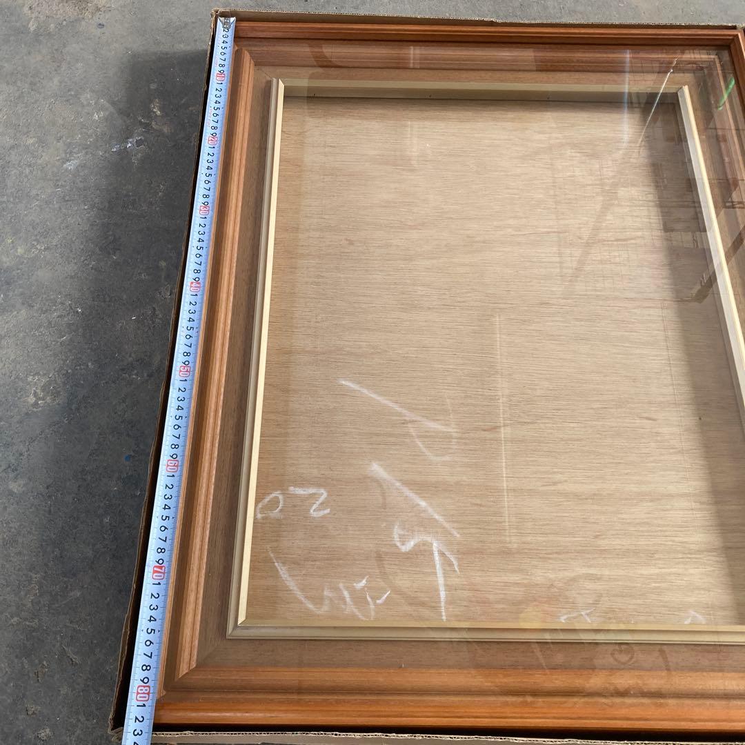 P15号 油彩額縁 シンプルなウッドフレーム モダン ガラス 空額