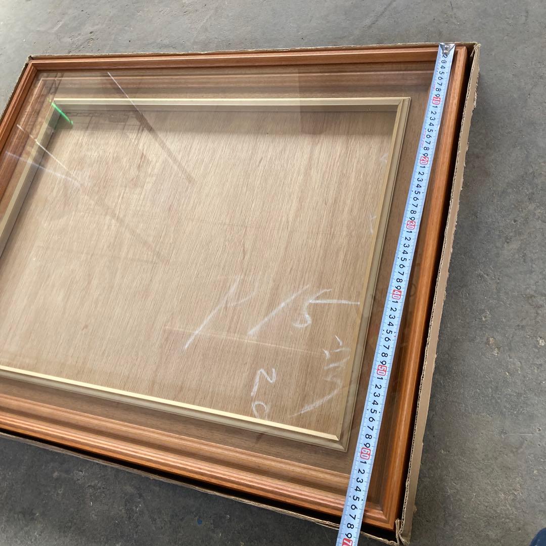 P15号 油彩額縁 シンプルなウッドフレーム モダン ガラス 空額