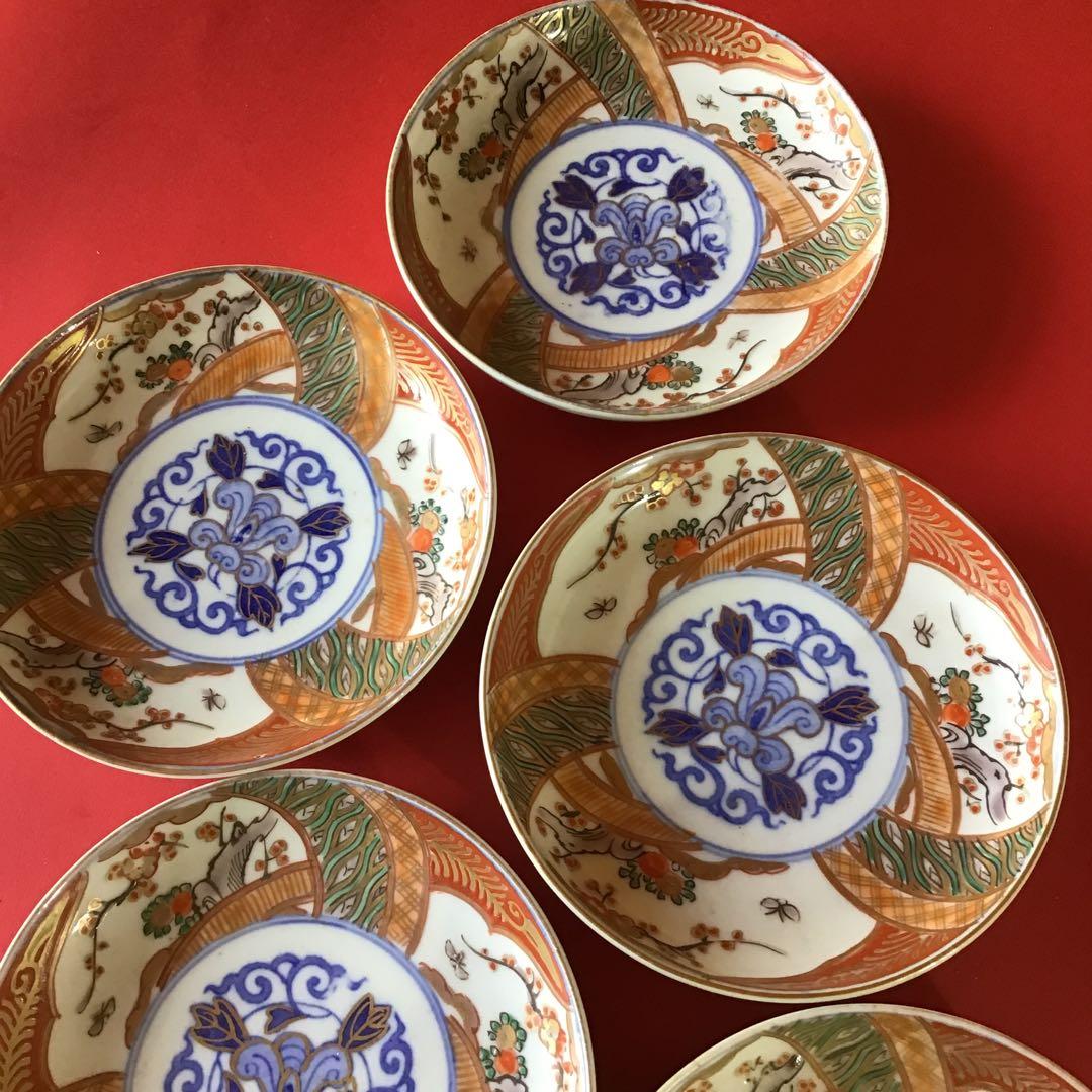 古伊万里　色絵子皿　5客