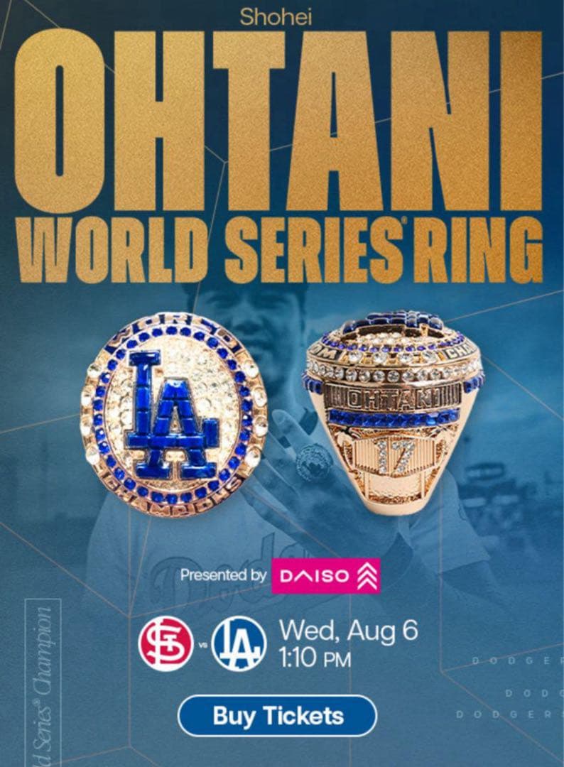 Dodgers 大谷翔平2024ワールドチャンピオンリング