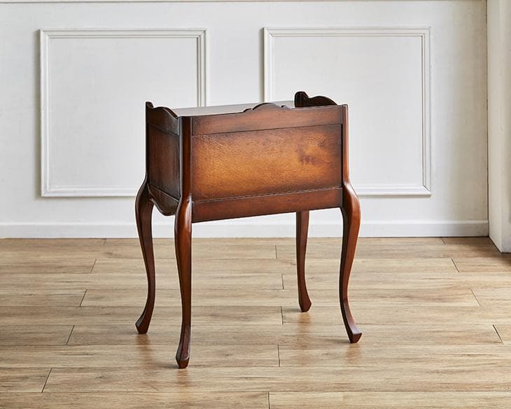 アンティーク調 ミニ ガラスキャビネット サイドテーブル 高級 木製 コンソール