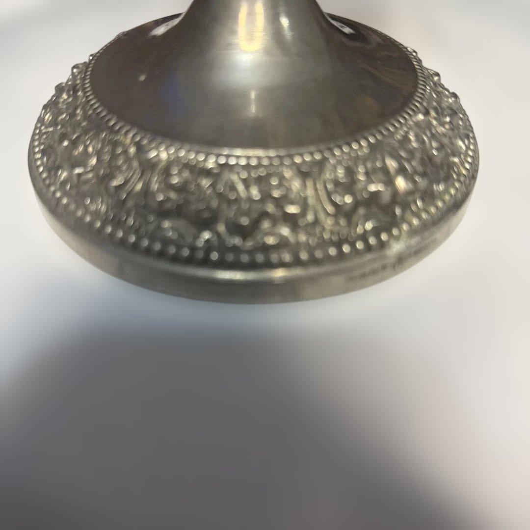 銀メッキ装飾キャンドルスタンド