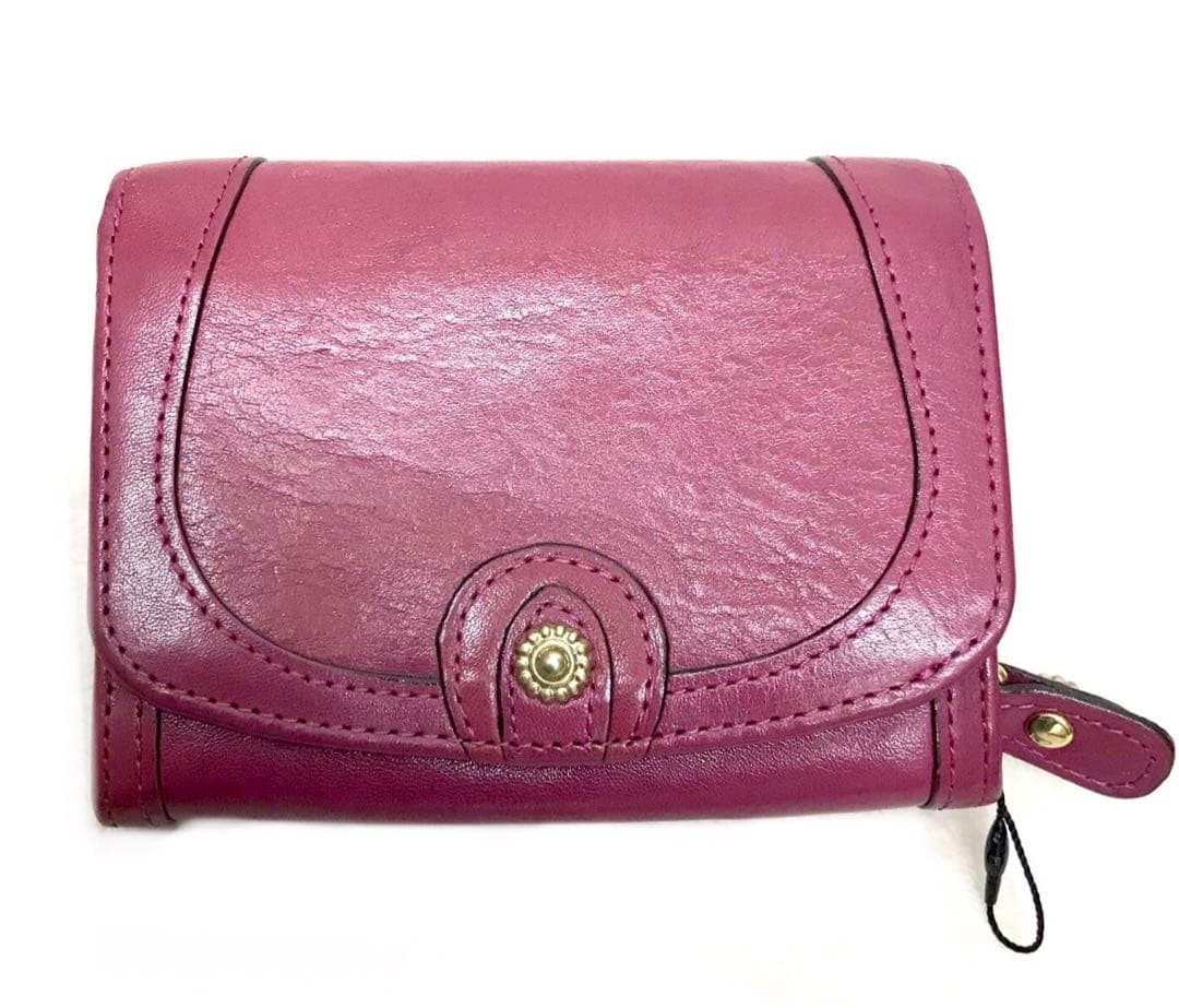 未使用ダコタDakota二つ折り財布レディースリードクラシックチェリーピンクレア