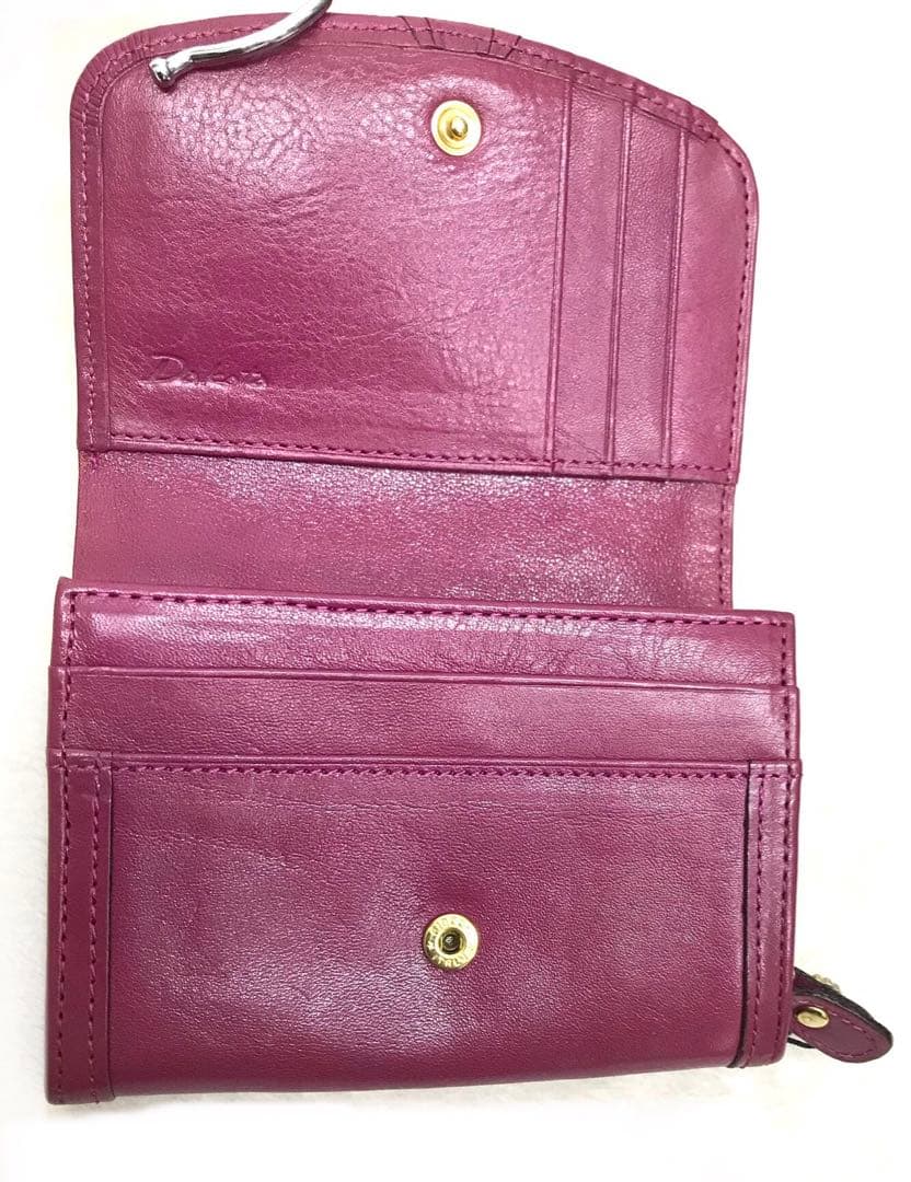 未使用ダコタDakota二つ折り財布レディースリードクラシックチェリーピンクレア