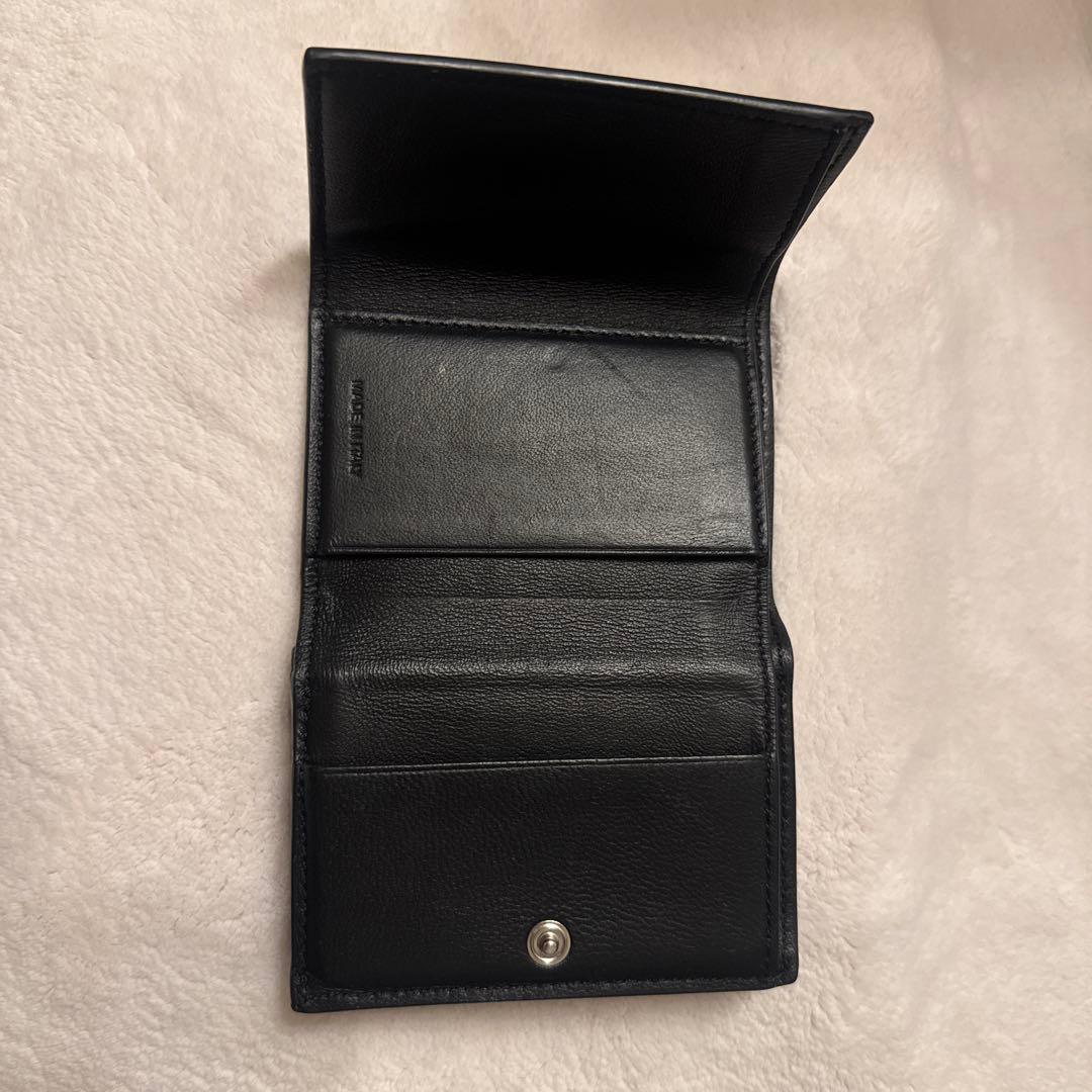 期間限定SALE❣️MARNI 三つ折り財布 黒 レザー ロゴ刺繍