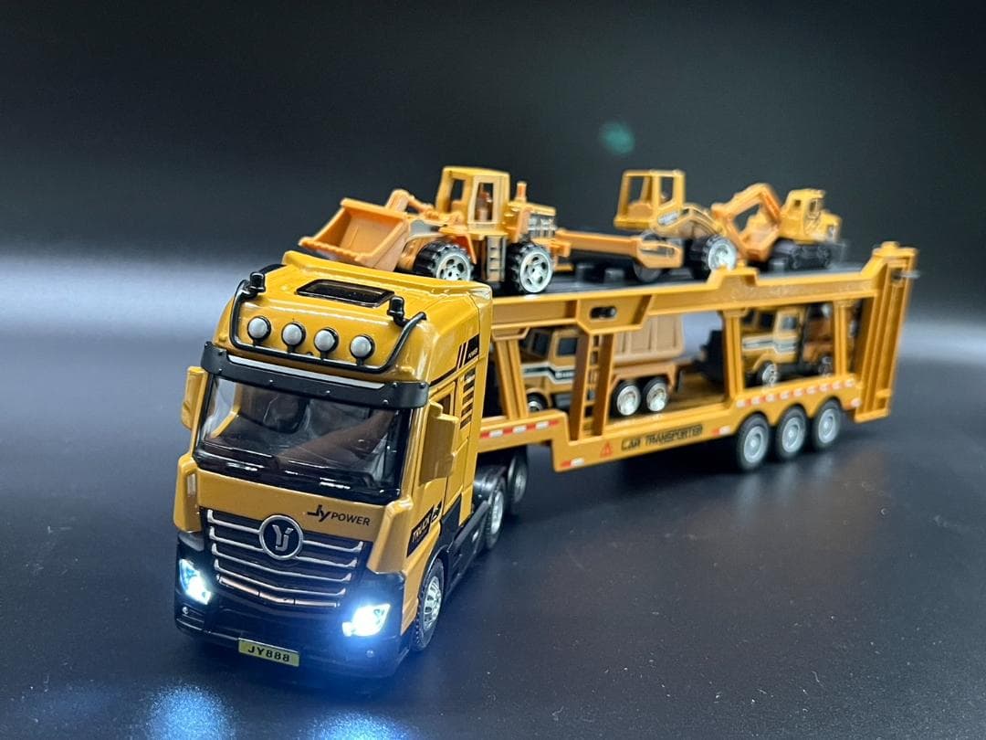 トレーラー 積載車 工事車両ミニカーセット H197