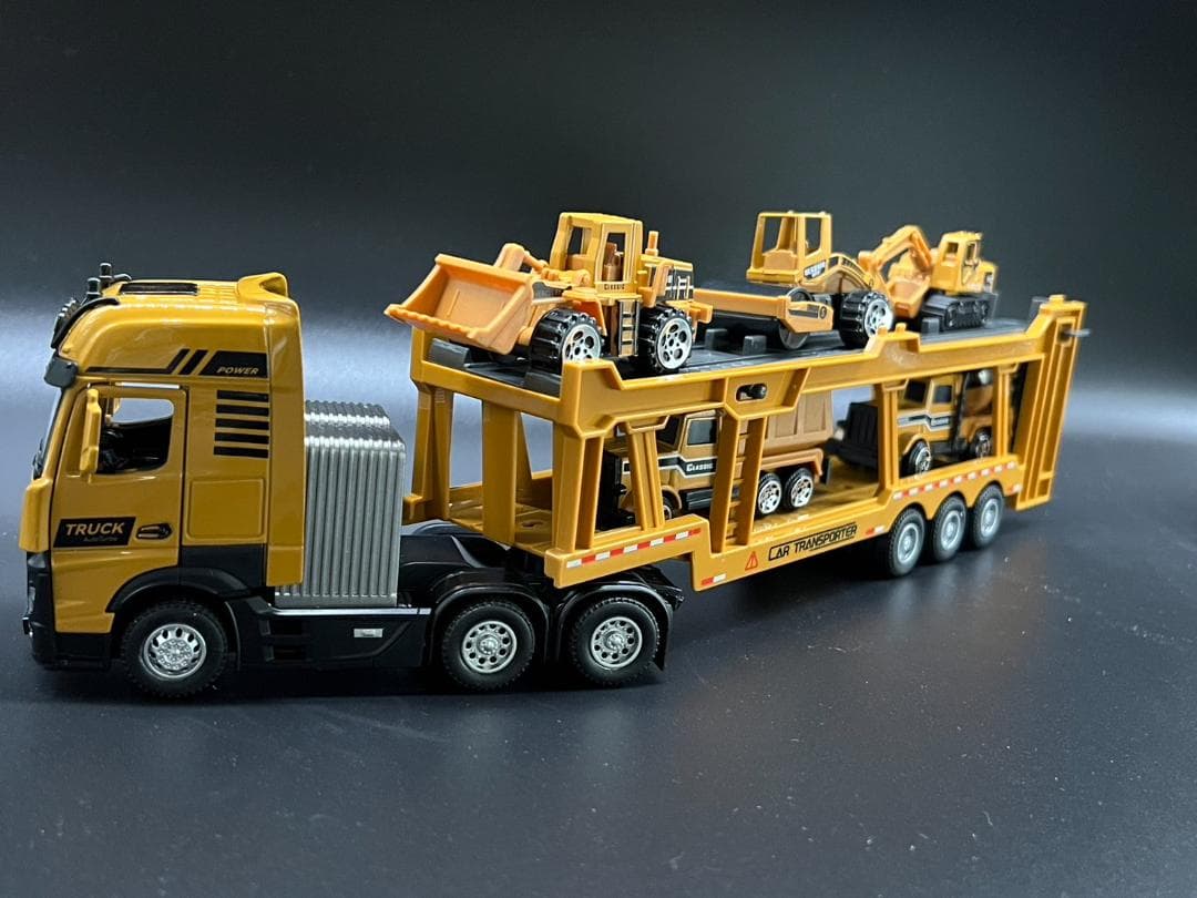 トレーラー 積載車 工事車両ミニカーセット H197