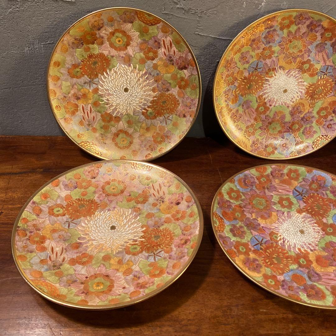 薩摩焼 明治 アンティーク 金蘭手まとめ売り カップ&ソーサー 骨董品 蔵出し