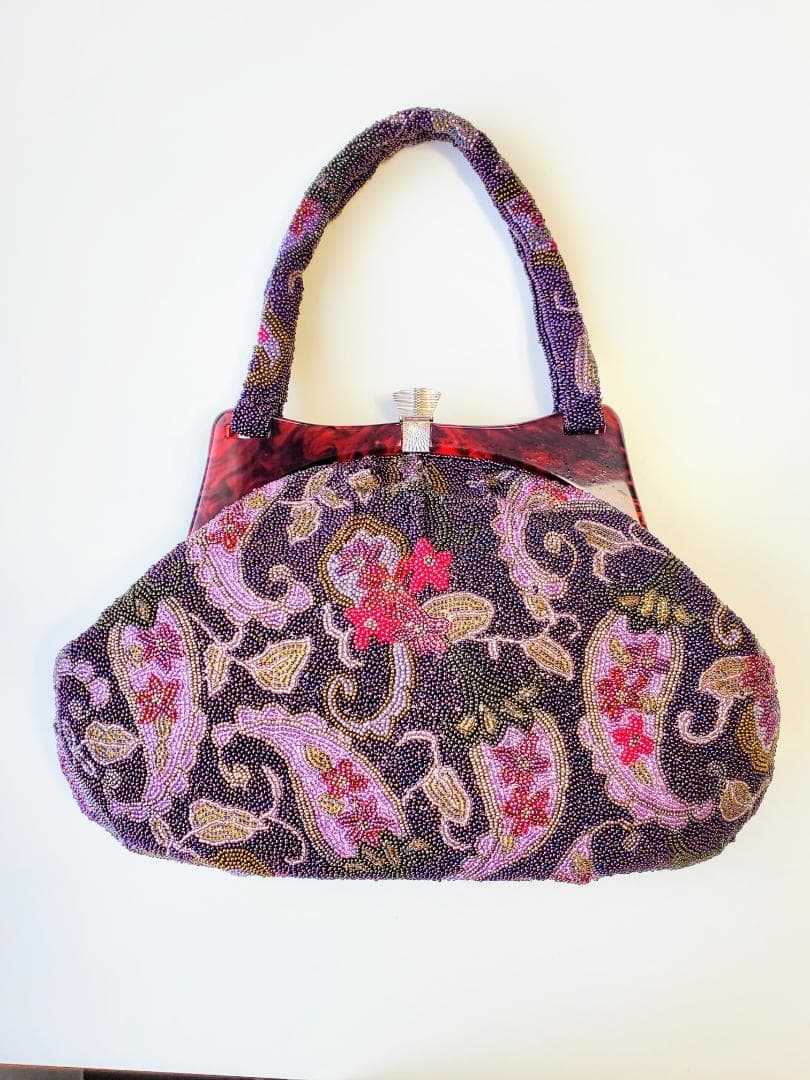 【ままっきぃ】ビーズバッグ　和装　パーティーバッグ　着物　浴衣