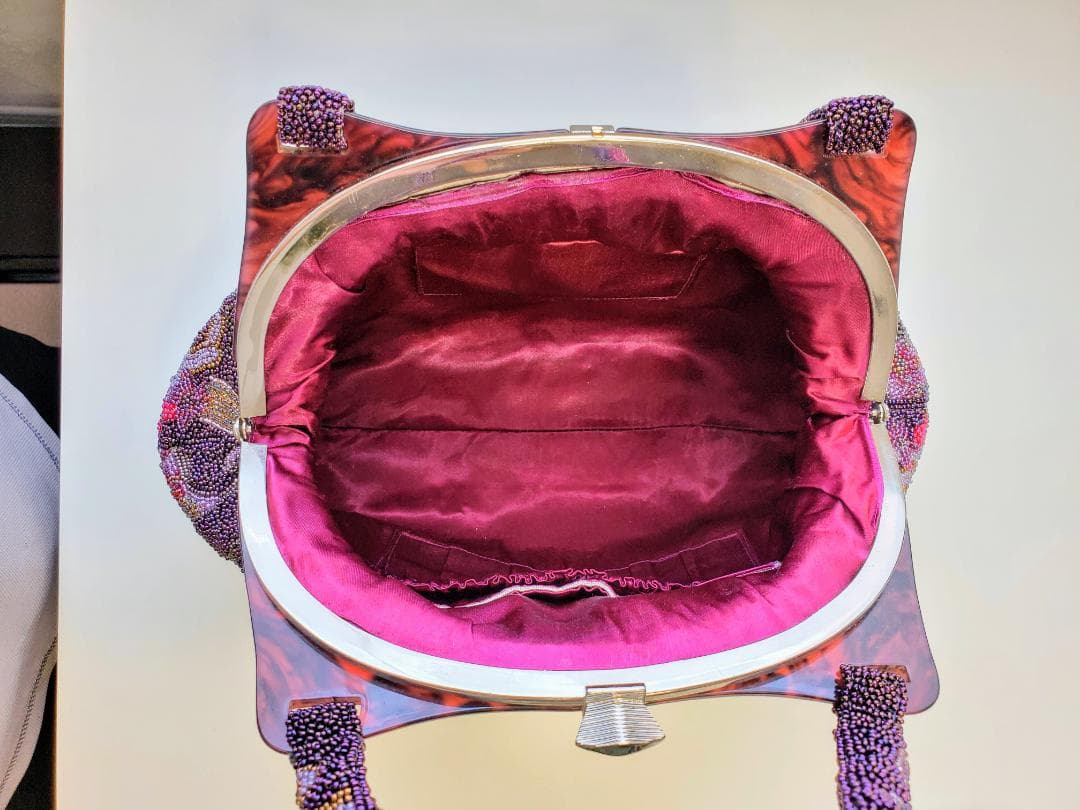 【ままっきぃ】ビーズバッグ　和装　パーティーバッグ　着物　浴衣