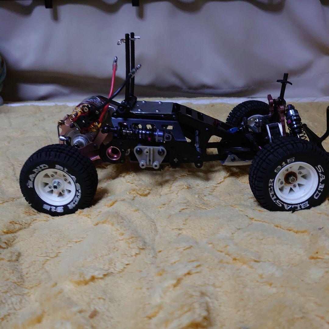 タミヤマイティフロッグ　アルミシャーシ仕様　VWビートル506ボディ付き