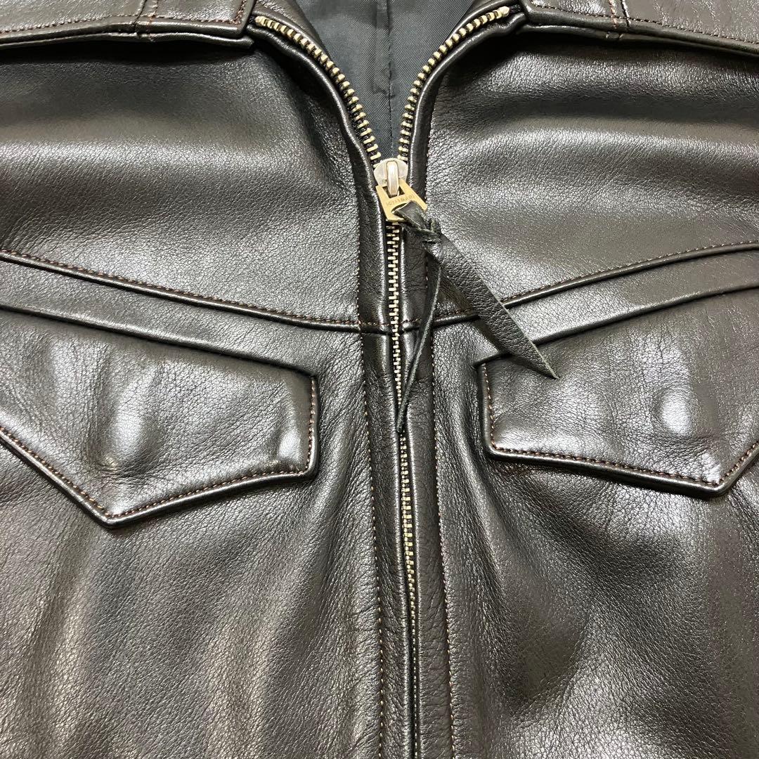 美品 レッドムーン 牛革 カウレザー ライダース レザージャケット ブラック