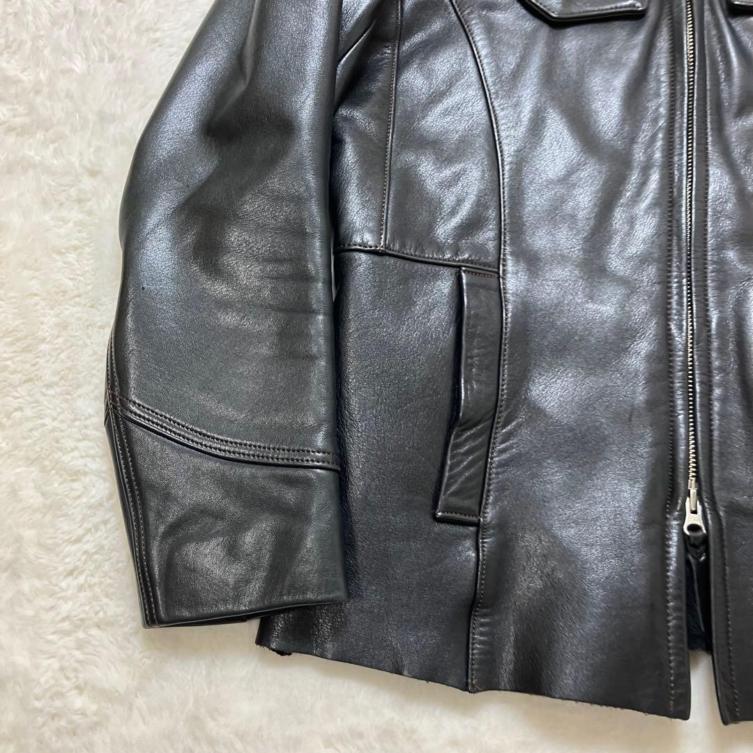 美品 レッドムーン 牛革 カウレザー ライダース レザージャケット ブラック