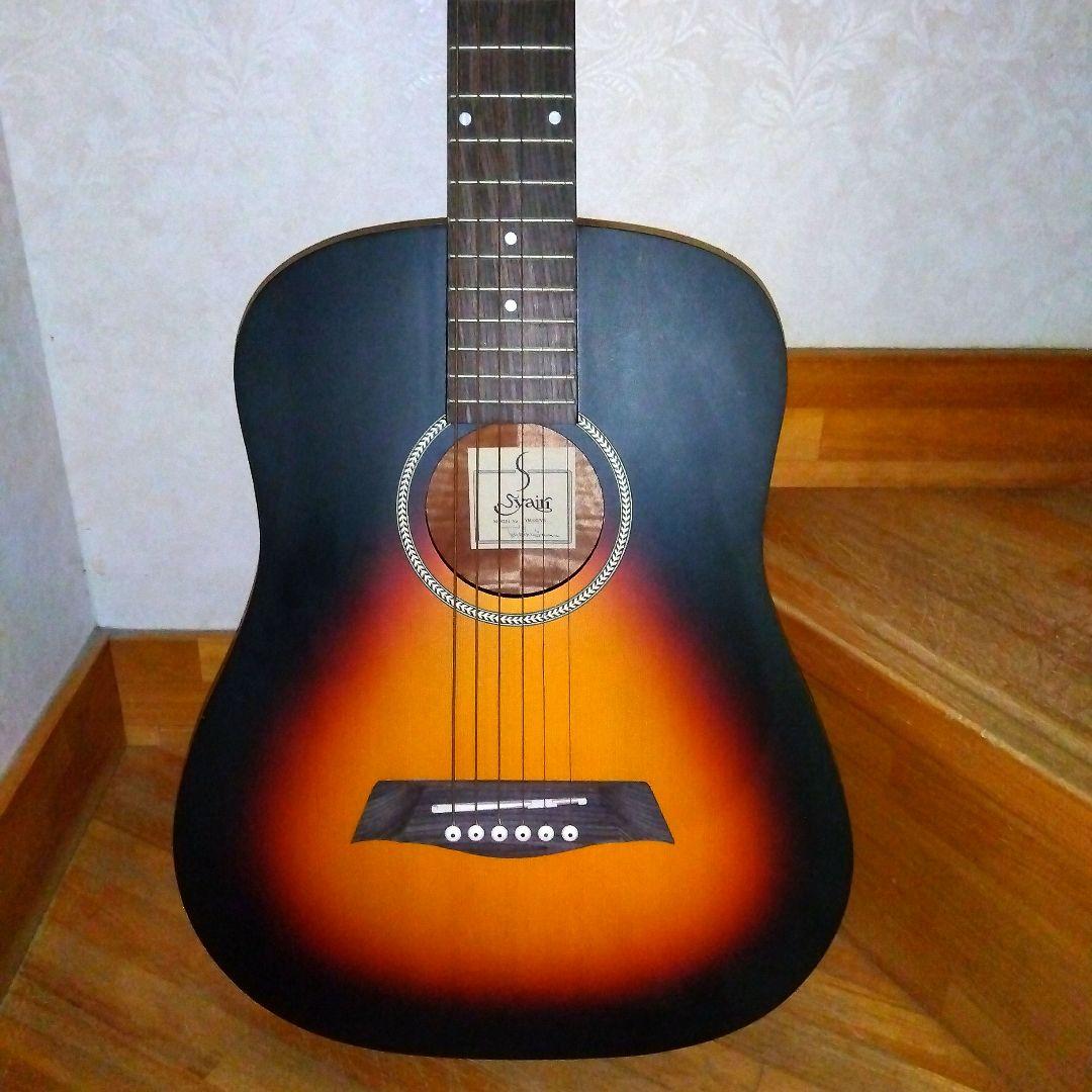 木目バリトラS.yairi上位ブランドコンパクトギター全長88cmケース付き美品