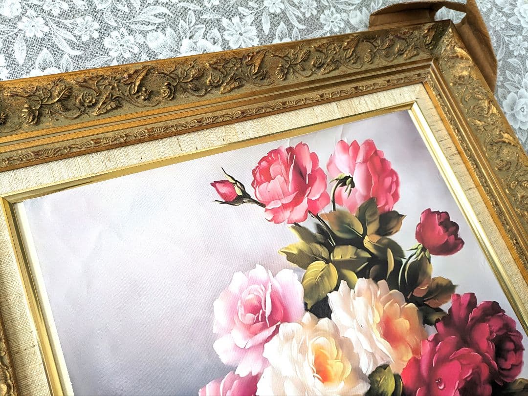 お値下げA✾稀少アンティーク調特特大ヨーロピアン額縁キャンバス付