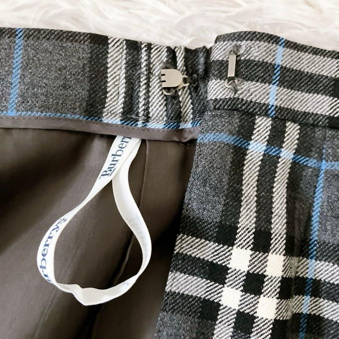 BURBERRY 15号 ラップスカート ノバチェック タイト 金ボタン LL